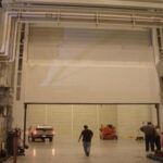 Vertical Lift Acoustic 3-Leaf Door, semi-anechoic transformer test chamber