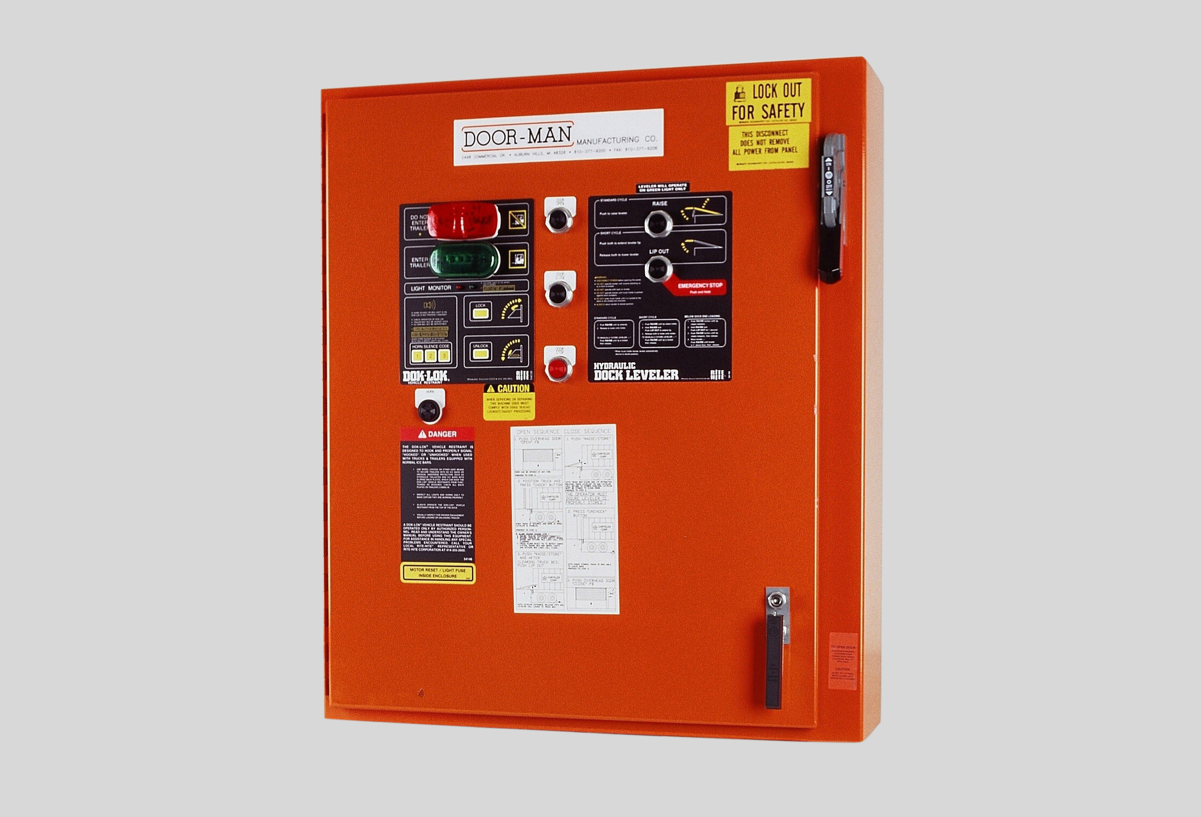 Combination dock control panel allows for operational commonality at the loading dock